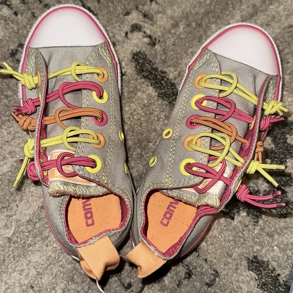 Girls Converse size 11 sherbet colors‎ LIKE NEW
